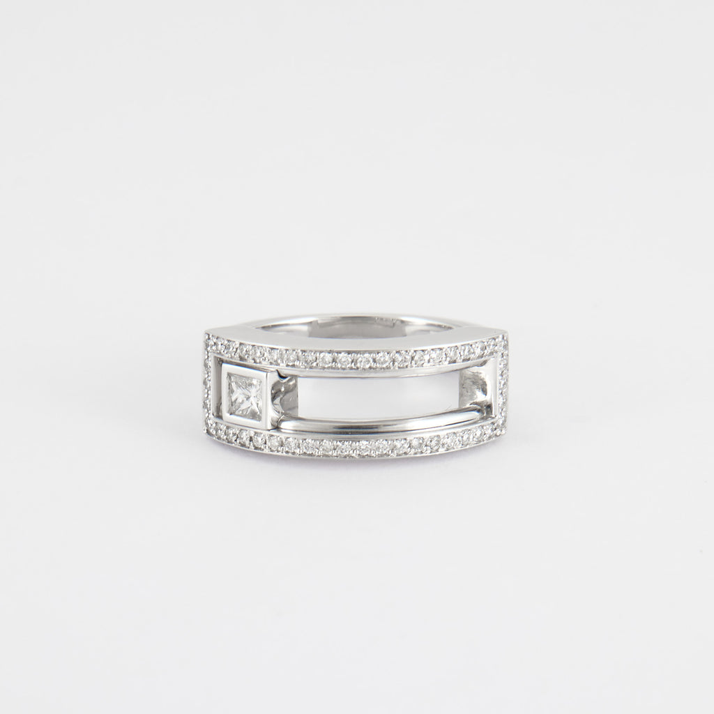 Bague diamant amovible en or blanc