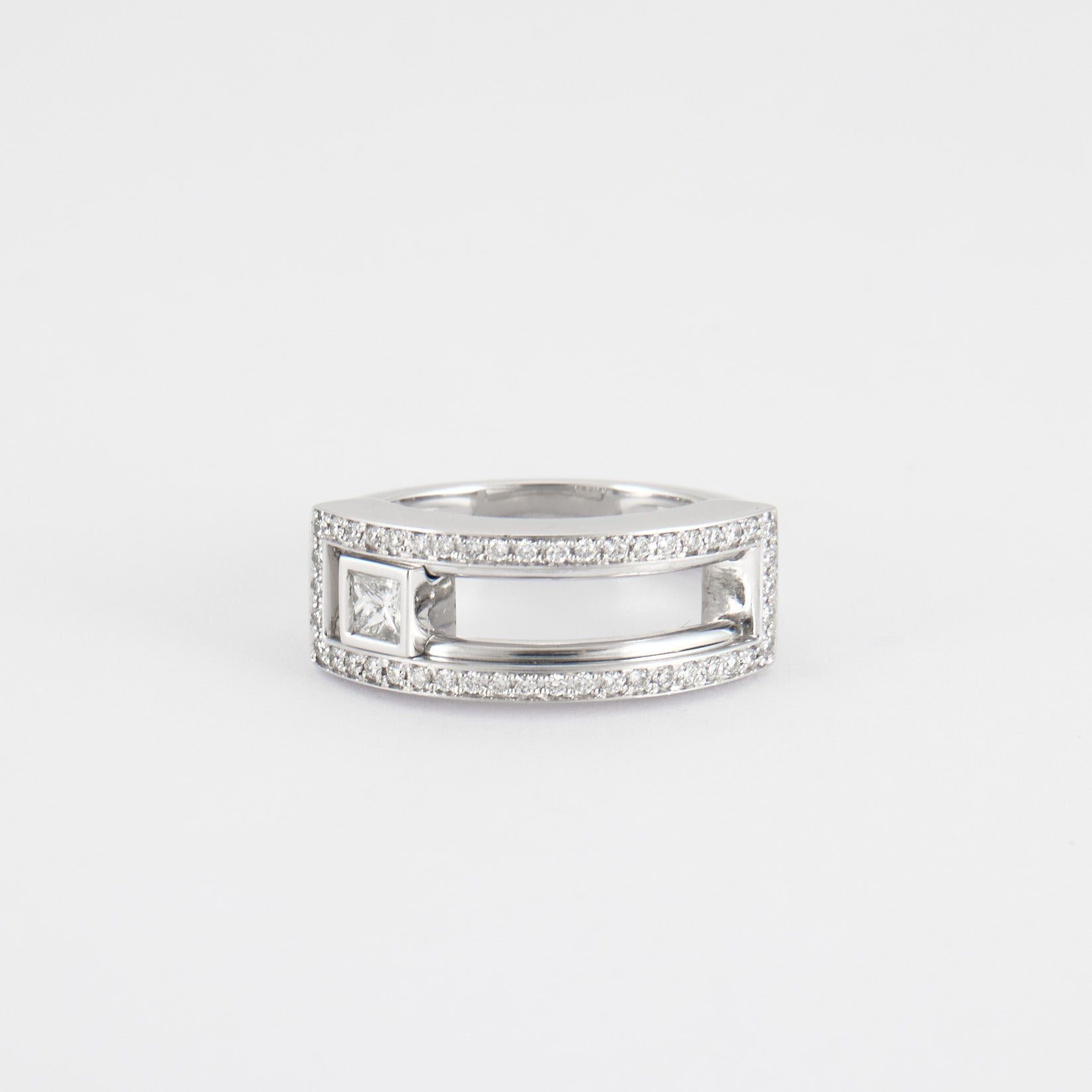Bague diamant amovible en or blanc