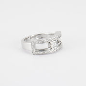 Bague diamant amovible en or blanc