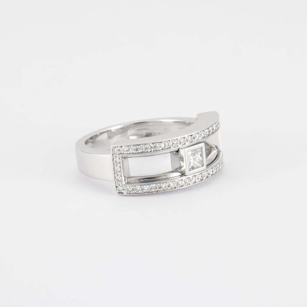 Bague diamant amovible en or blanc