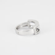 Bague diamant amovible en or blanc