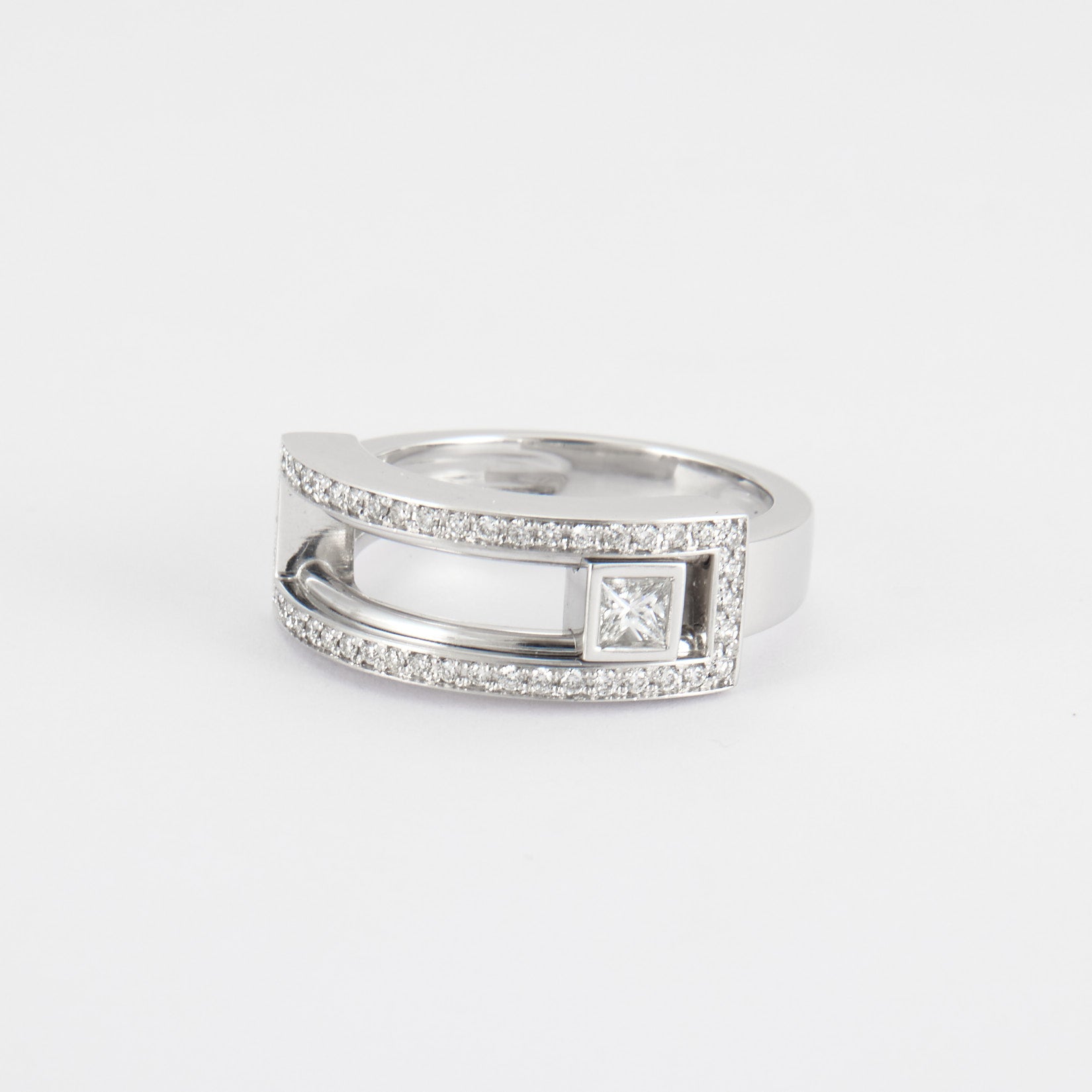 Bague diamant amovible en or blanc