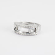 Bague diamant amovible en or blanc