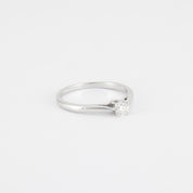 Solitaire diamant 0,20 carats en or blanc.
