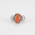 Bague or blanc, corail et diamants