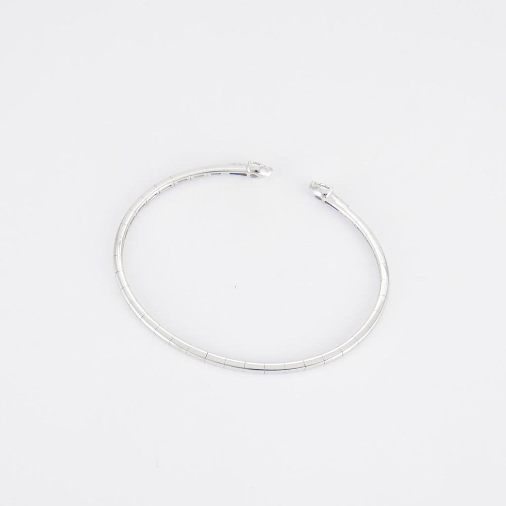 Bracelet jonc en or blanc et diamants poires