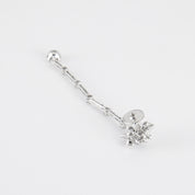 Boucles d'oreilles pendantes, or blanc et diamants