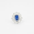 Bague marguerite saphir naturel, non chauffé et diamants