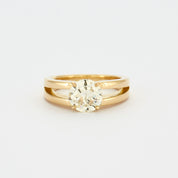 Solitaire 2 carats en or jaune