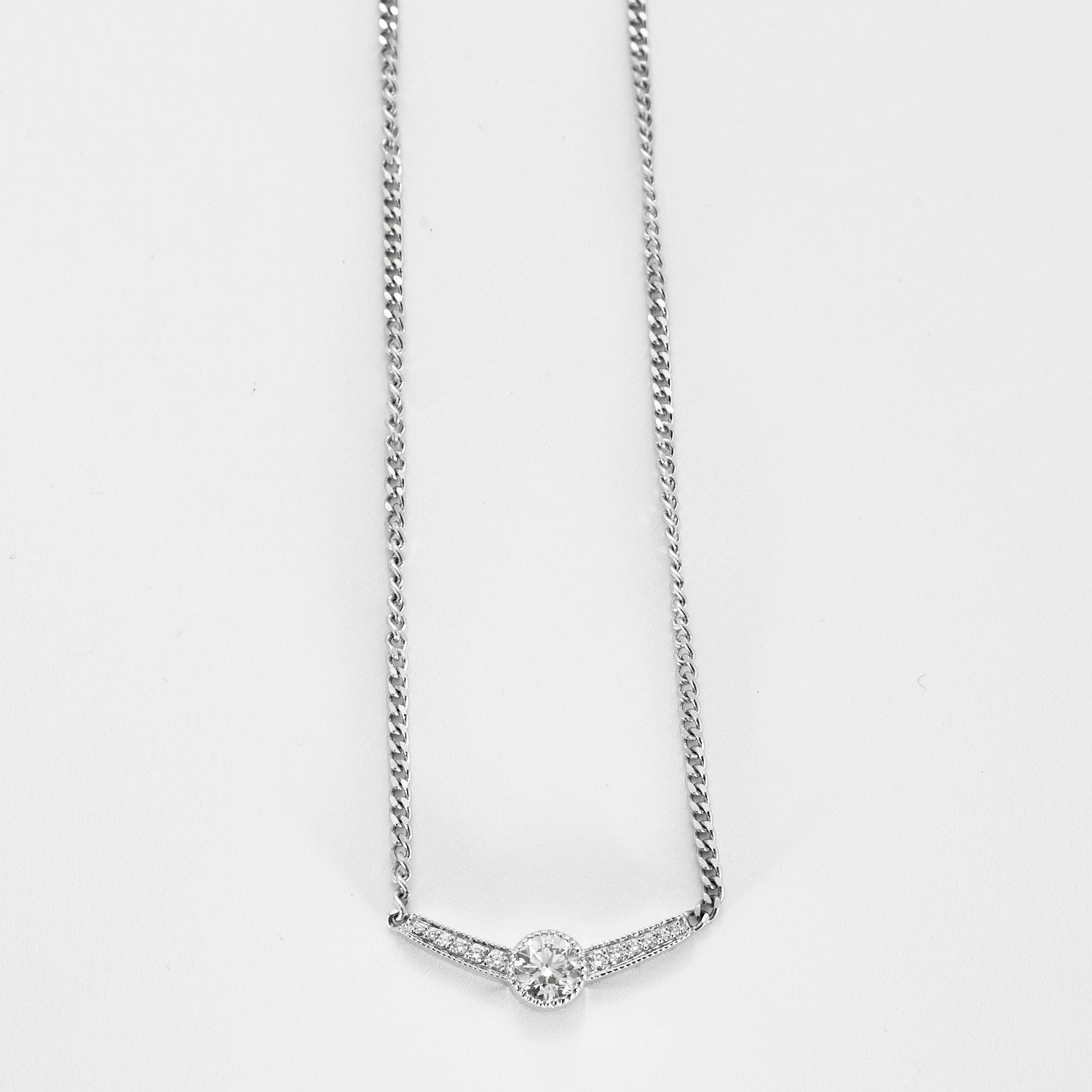 Collier Ailes grand model en or blanc et diamants