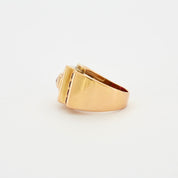 Bague Tank or jaune et Rubis