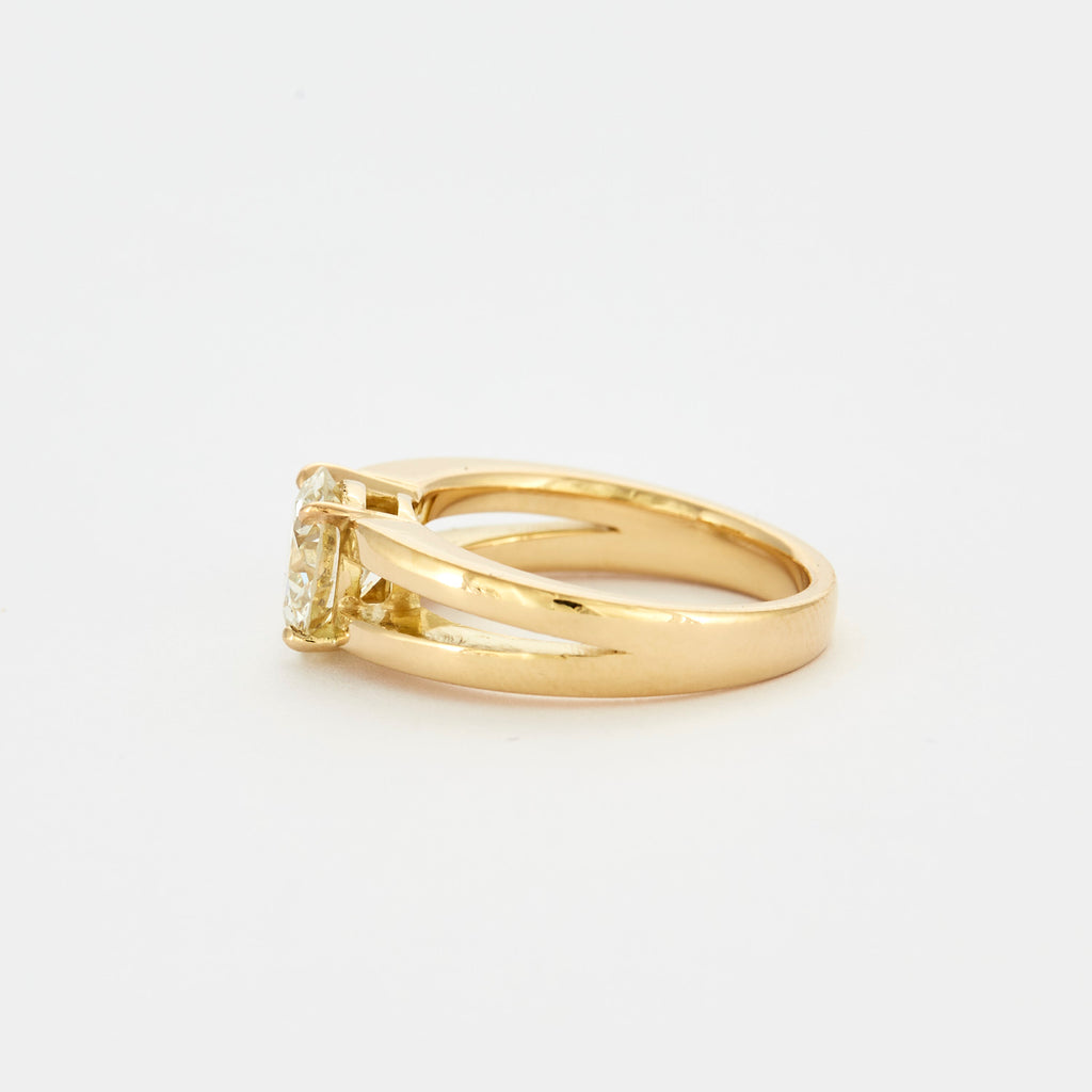 Solitaire 2 carats en or jaune