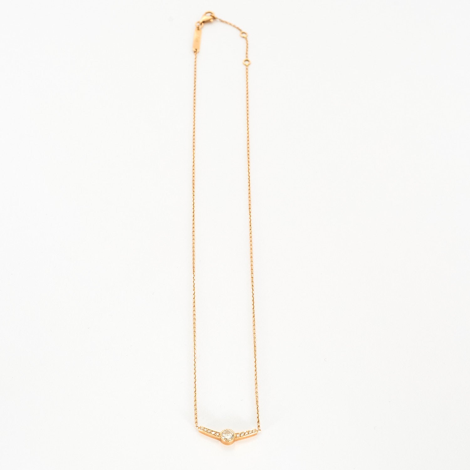 Collier Ailes petit model en or rose et diamants