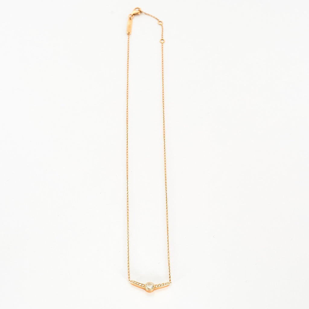 Collier Ailes petit model en or rose et diamants