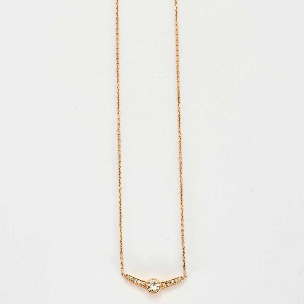 Collier Ailes petit model en or rose et diamants