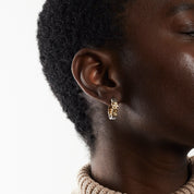 Boucles d'oreilles FRED or jaune et câble acier