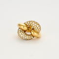 Bague "maillon de chaine" en or jaune et diamants
