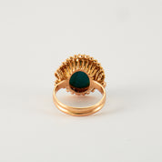 Bague cabochon turquoise en or rose.