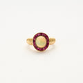Bague Opale or jaune et calibrés Rubis