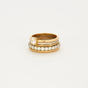 Bague multi-anneaux 5 rangs diamant.