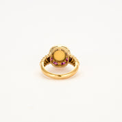 Bague Opale or jaune et calibrés Rubis