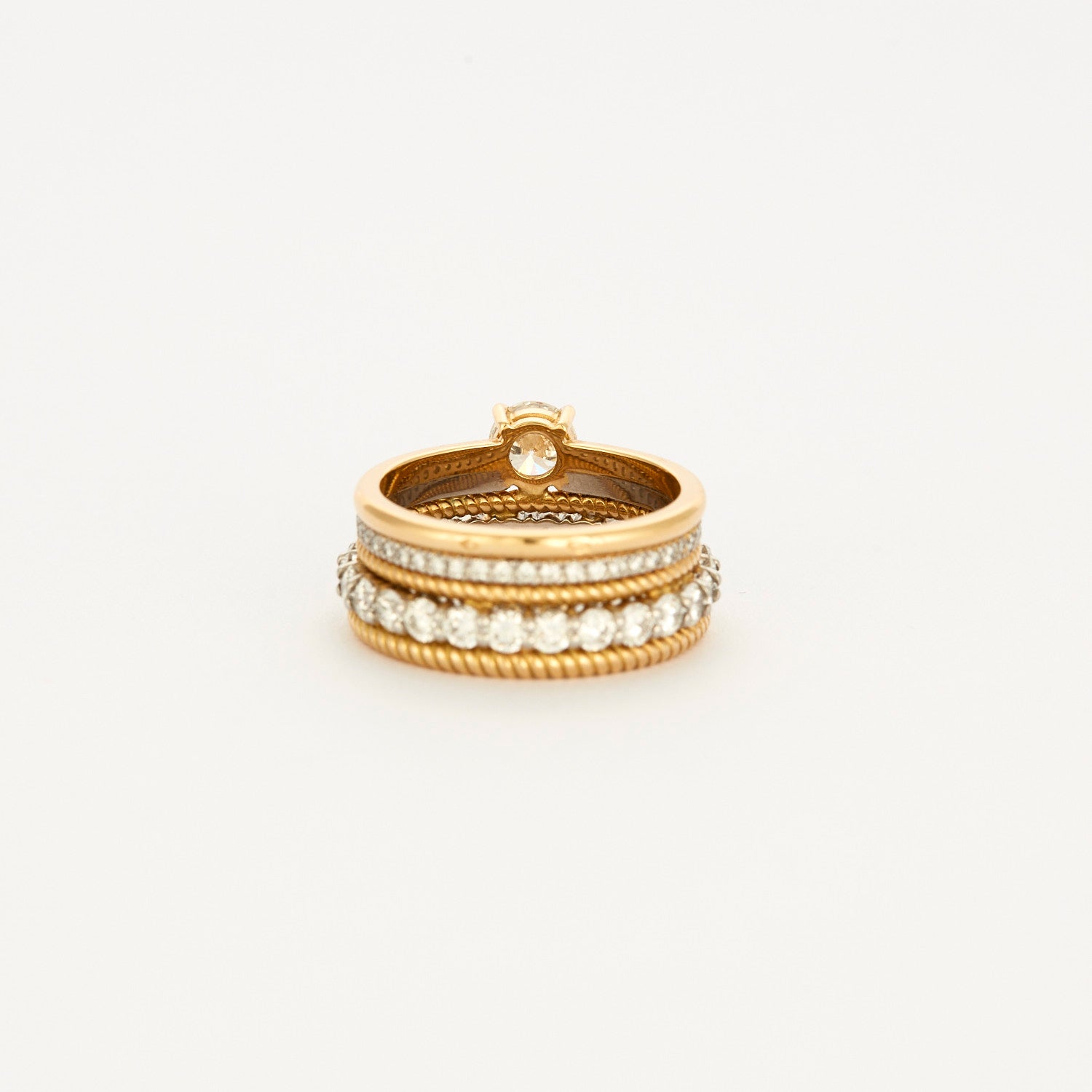 Bague multi-anneaux 5 rangs diamant.