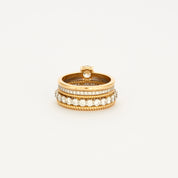 Bague multi-anneaux 5 rangs diamant.