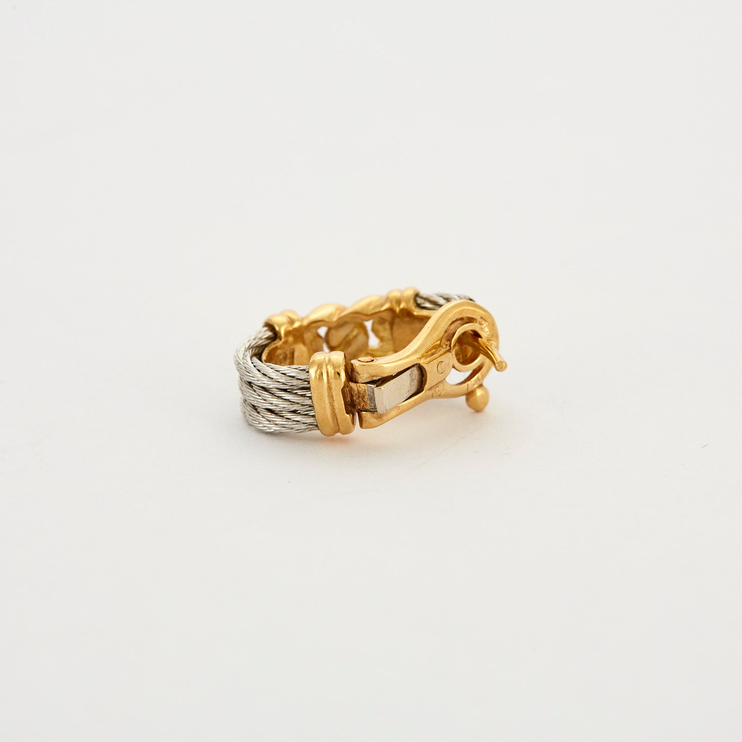 Boucles d'oreilles FRED or jaune et câble acier