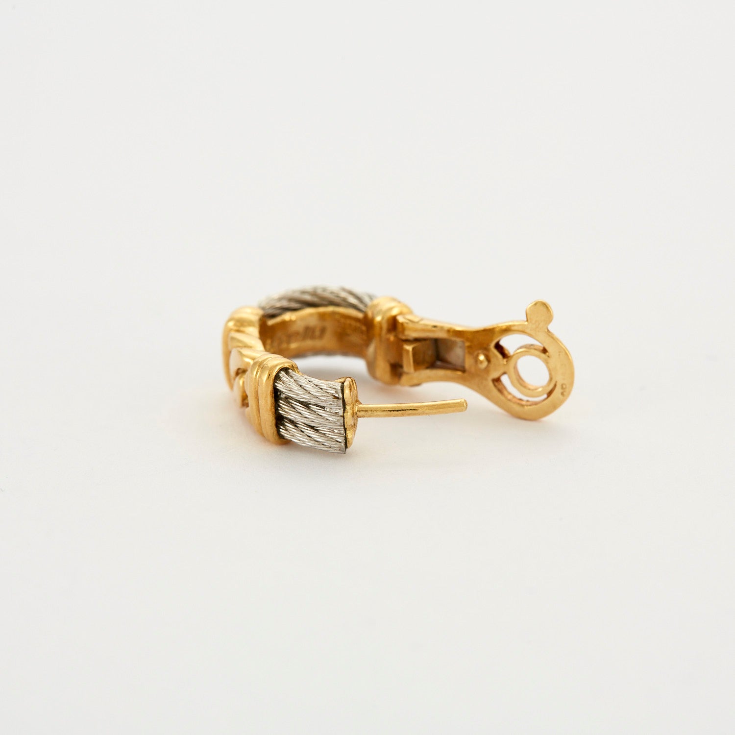 Boucles d'oreilles FRED or jaune et câble acier