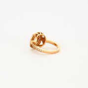Bague "Mylène" PM en rose et diamant coussin.
