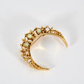Broche  Lune or jaune et opales