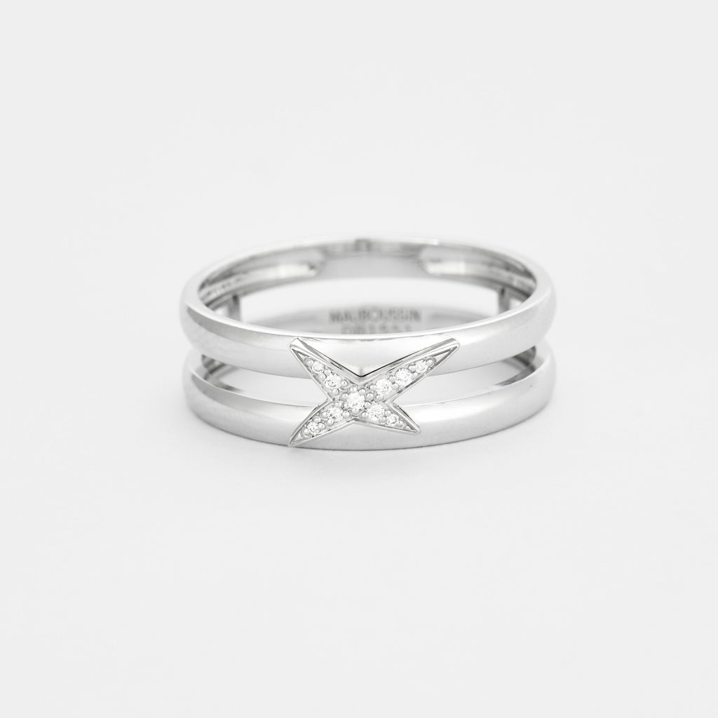 Bague Mauboussin "Etoilement Divine" en or blanc 18K et diamants