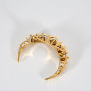 Broche  Lune or jaune et opales