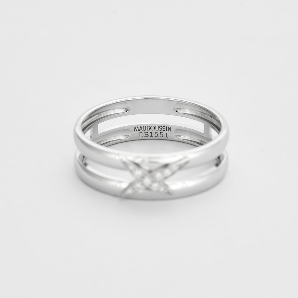 Bague Mauboussin "Etoilement Divine" en or blanc 18K et diamants
