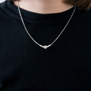 Collier Ailes grand model en or blanc et diamants