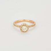 Solitaire "Gemmyo" en or rose centre diamant 0,50 carat.