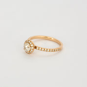 Solitaire "Gemmyo" en or rose centre diamant 0,50 carat.