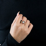 Bague Opale or jaune et calibrés Rubis
