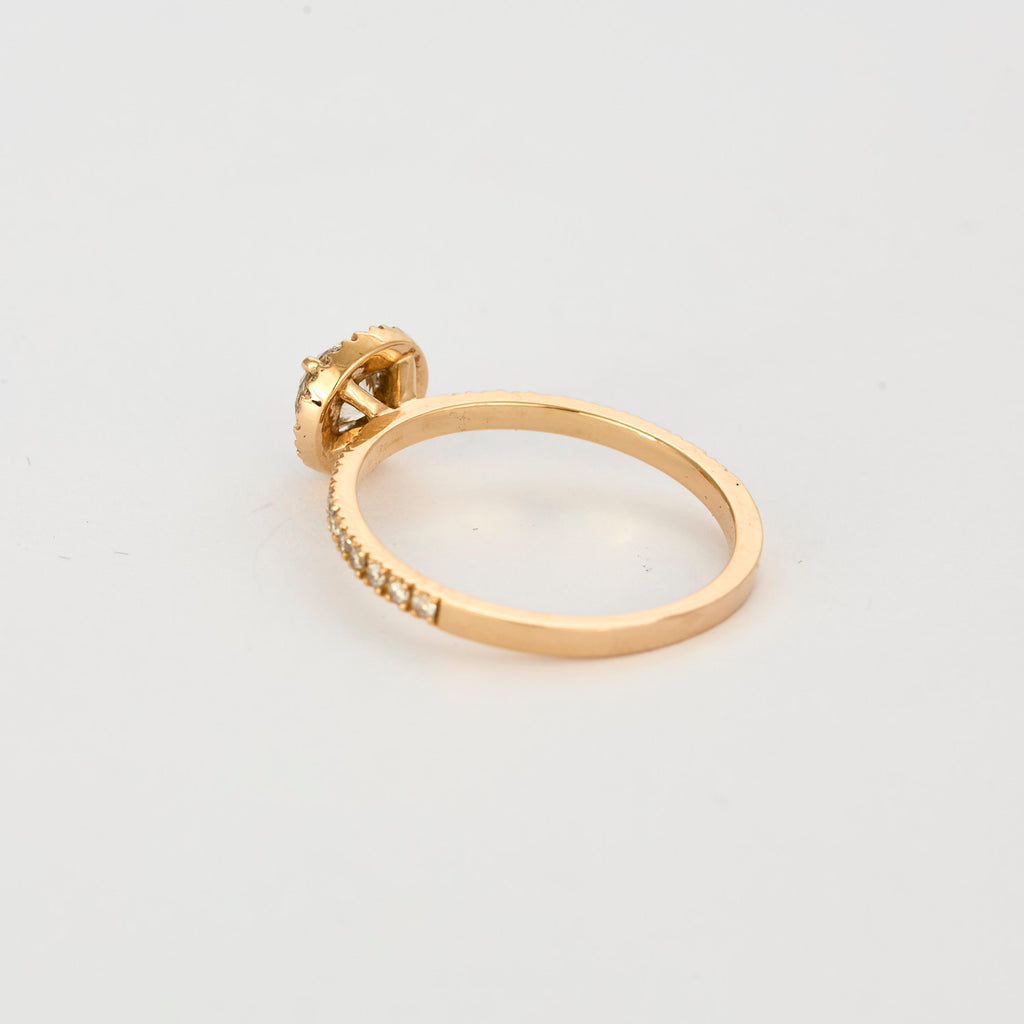 Solitaire "Gemmyo" en or rose centre diamant 0,50 carat.