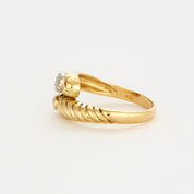Bague Toi & Moi en or jaune, rubis et diamants