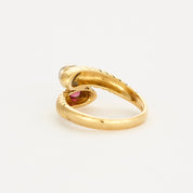 Bague Toi & Moi en or jaune, rubis et diamants