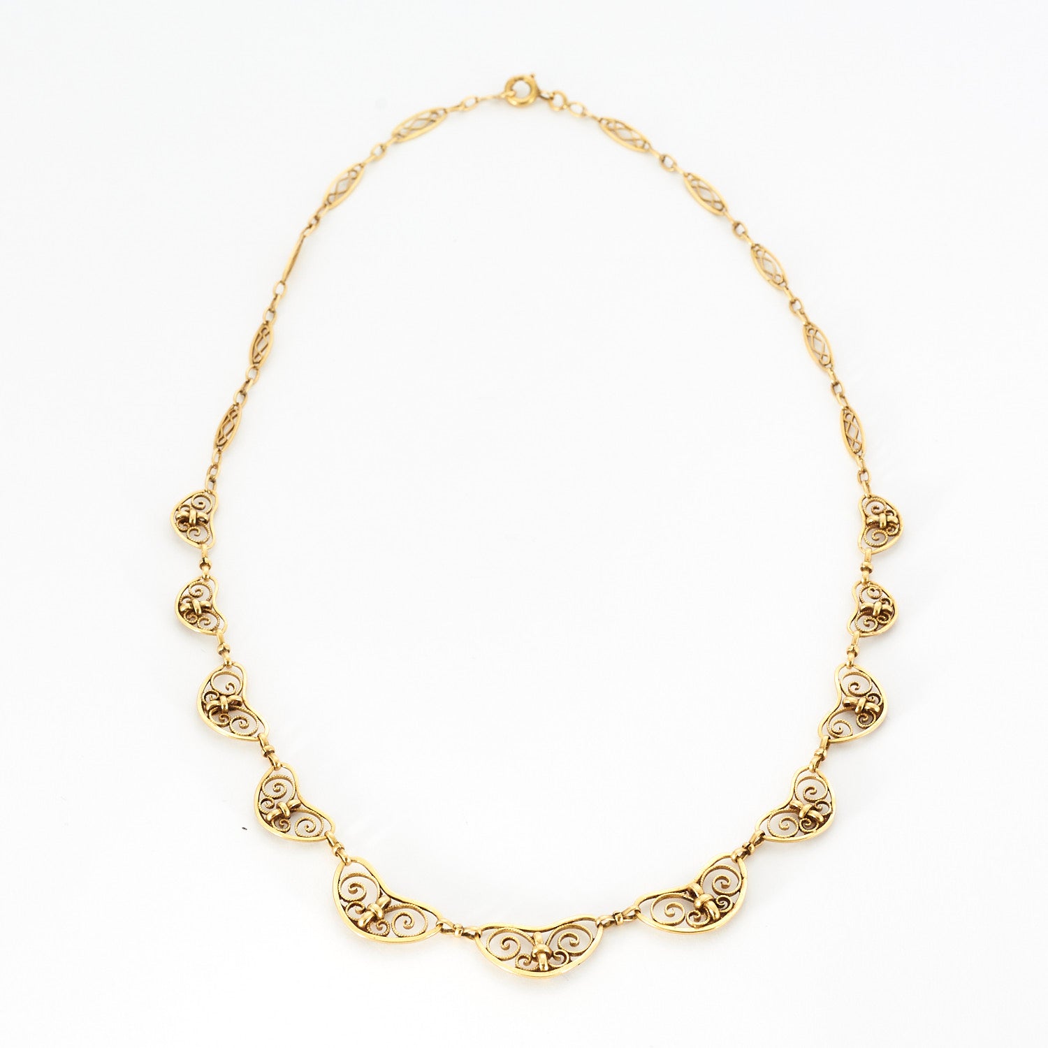 Collier vintage filigrane en or jaune