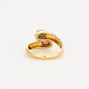 Bague Toi & Moi en or jaune, rubis et diamants