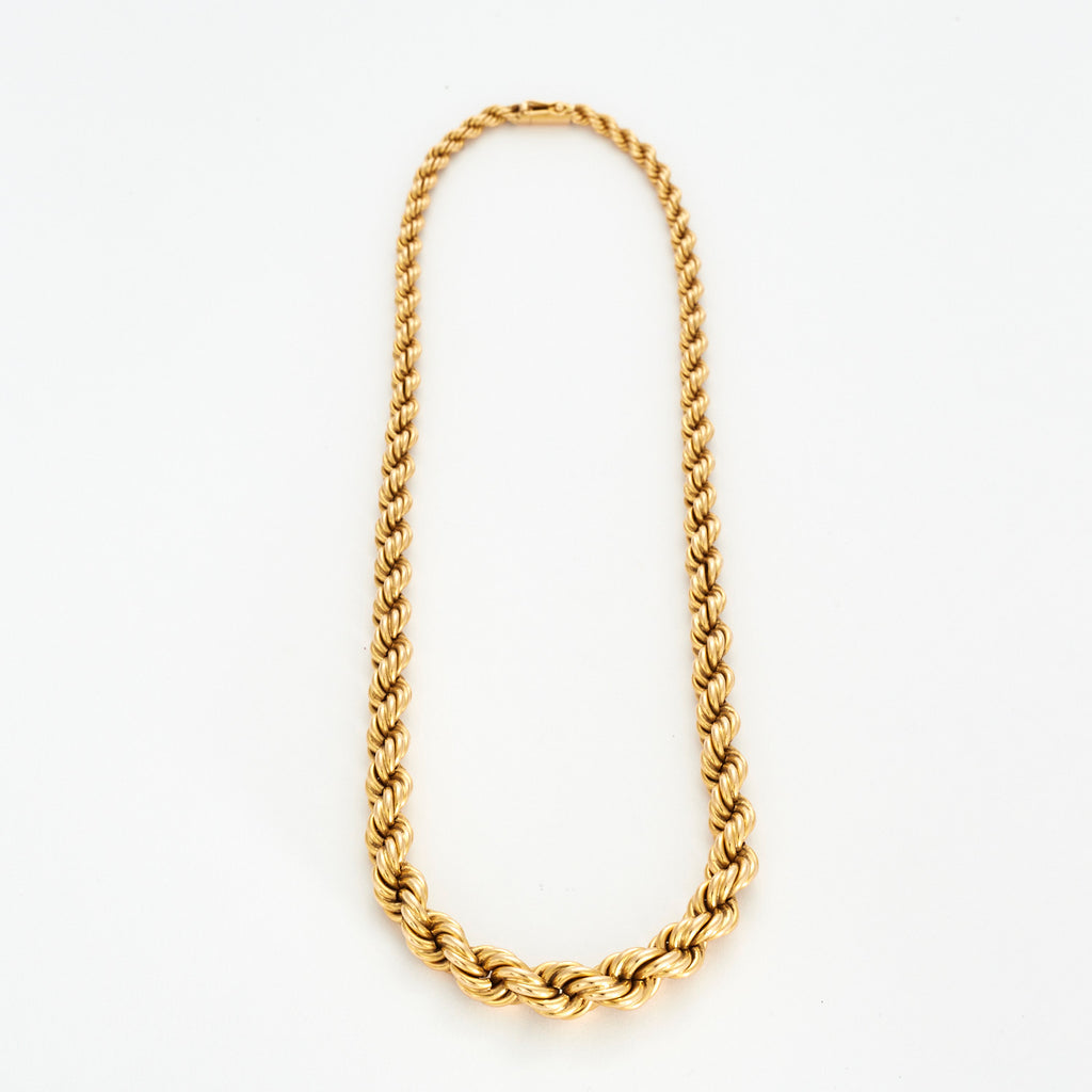 Collier Vintage chaine corde en or jaune