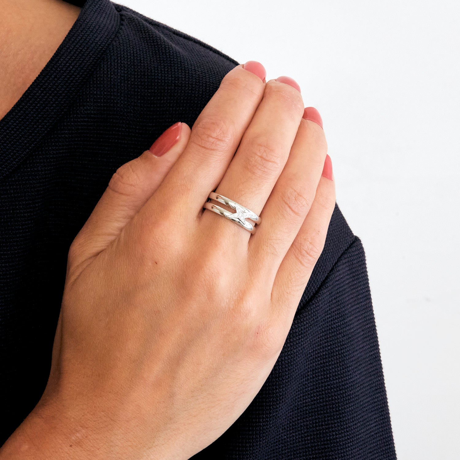 Bague Mauboussin "Etoilement Divine" en or blanc 18K et diamants