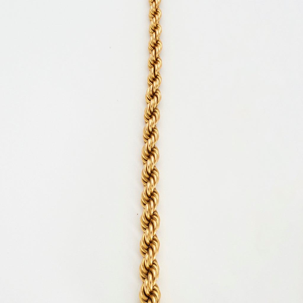 Collier Vintage chaine corde en or jaune