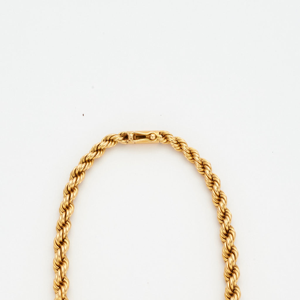 Collier Vintage chaine corde en or jaune