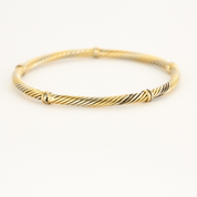 Bracelet jonc en or jaune et or blanc torsadé