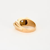 Bague Tank en or jaune et diamants.