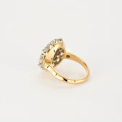Bague pompadour saphir 3 carats et diamants.